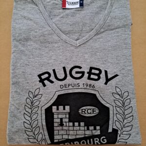 T-shirt gris col en V